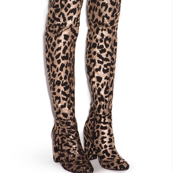 SHOEDAZZLE thigh high leopard boots - Picture 6 of 8